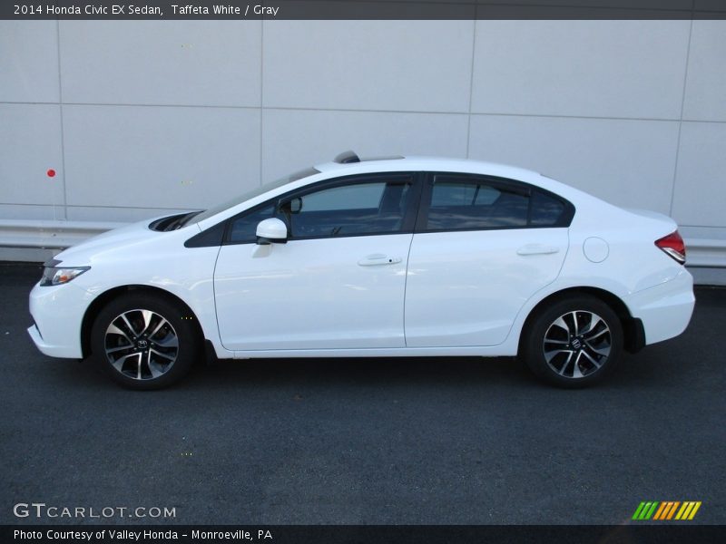 Taffeta White / Gray 2014 Honda Civic EX Sedan