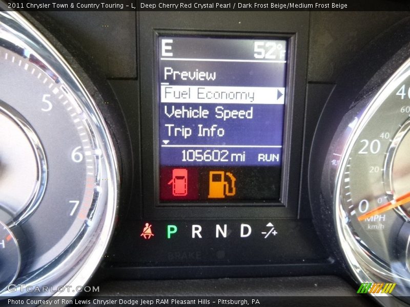 Deep Cherry Red Crystal Pearl / Dark Frost Beige/Medium Frost Beige 2011 Chrysler Town & Country Touring - L