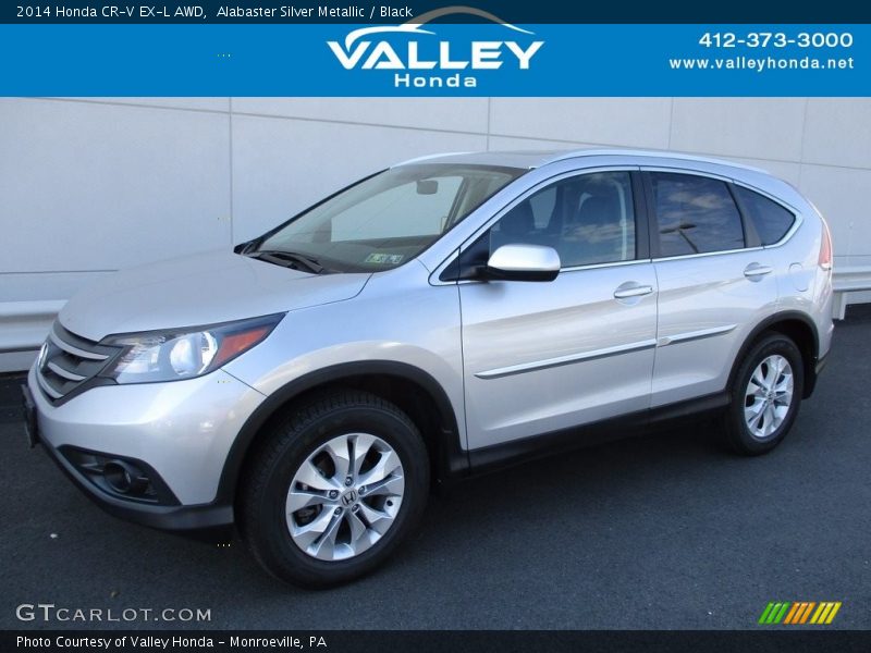Alabaster Silver Metallic / Black 2014 Honda CR-V EX-L AWD