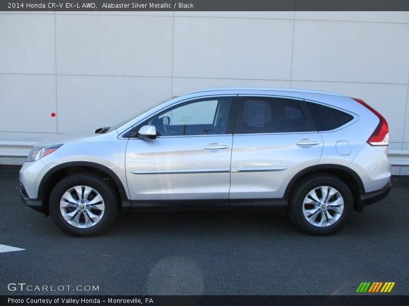 Alabaster Silver Metallic / Black 2014 Honda CR-V EX-L AWD
