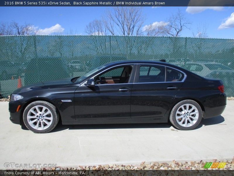 Black Sapphire Metallic / BMW Individual Amaro Brown 2016 BMW 5 Series 535i xDrive Sedan