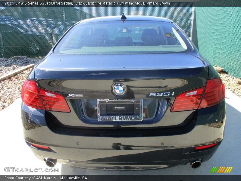 Black Sapphire Metallic / BMW Individual Amaro Brown 2016 BMW 5 Series 535i xDrive Sedan