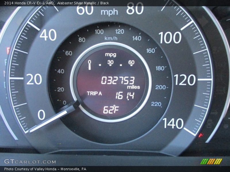 Alabaster Silver Metallic / Black 2014 Honda CR-V EX-L AWD