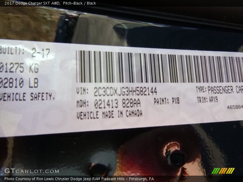 Pitch-Black / Black 2017 Dodge Charger SXT AWD