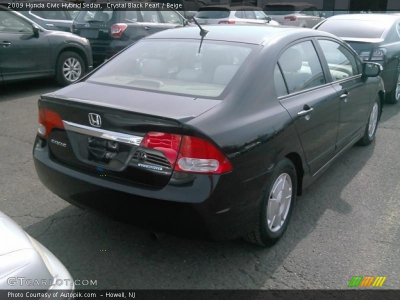 Crystal Black Pearl / Beige 2009 Honda Civic Hybrid Sedan