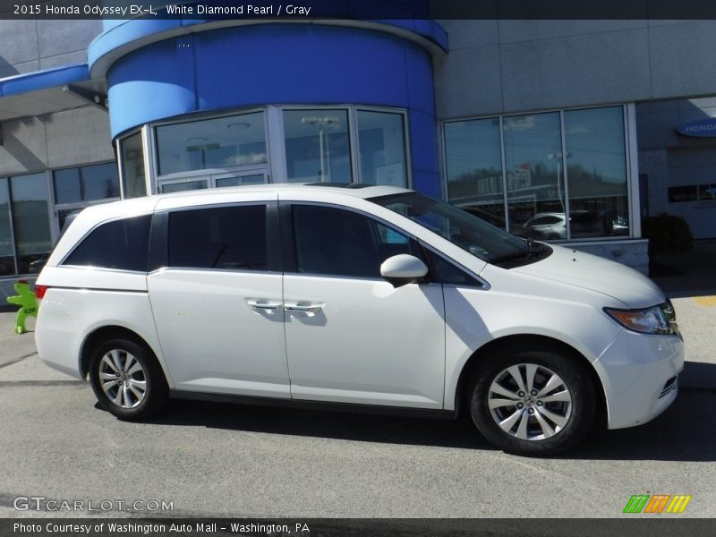 White Diamond Pearl / Gray 2015 Honda Odyssey EX-L