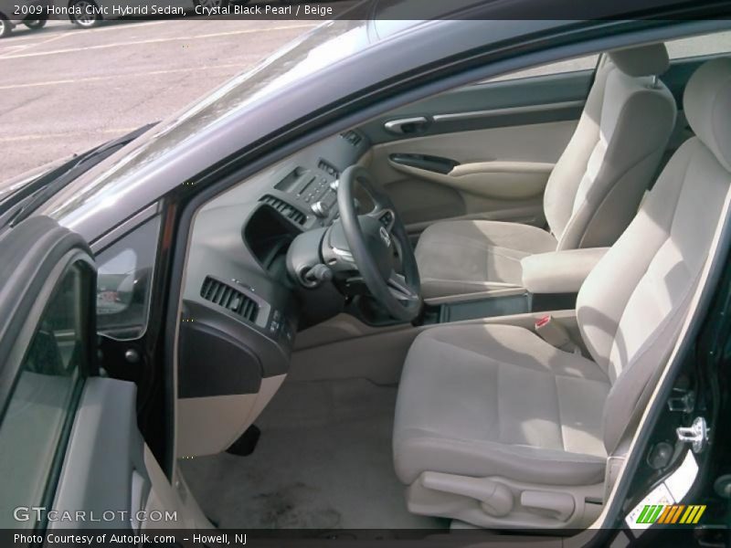 Crystal Black Pearl / Beige 2009 Honda Civic Hybrid Sedan