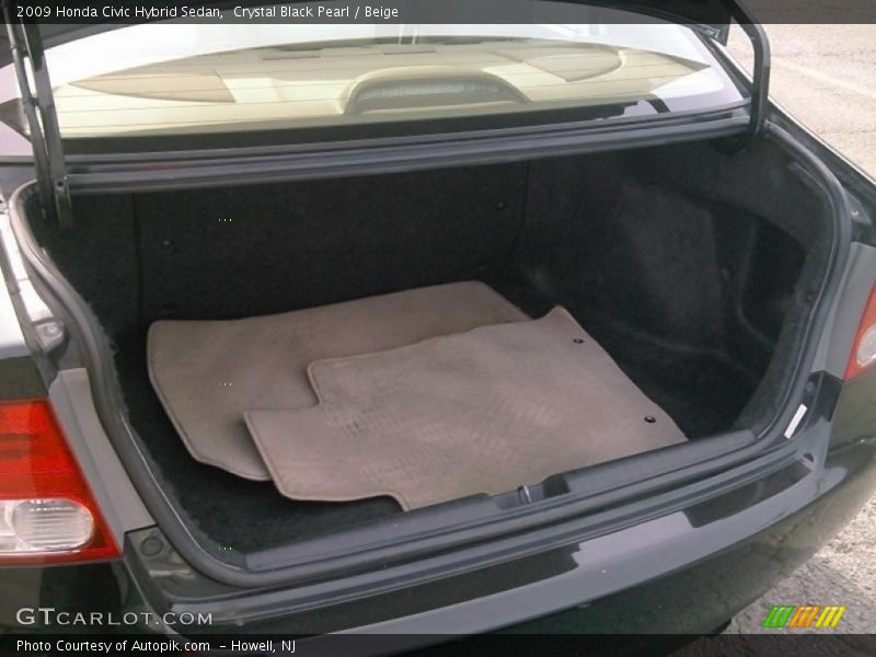 Crystal Black Pearl / Beige 2009 Honda Civic Hybrid Sedan