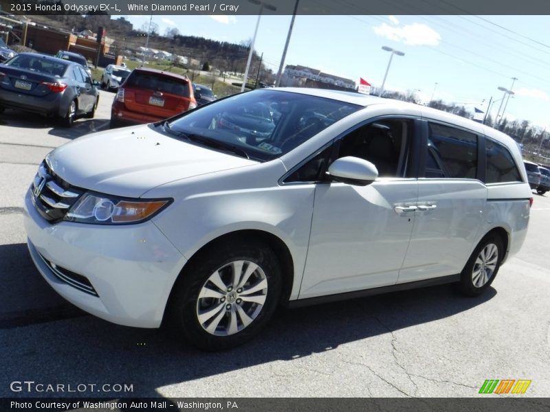 White Diamond Pearl / Gray 2015 Honda Odyssey EX-L
