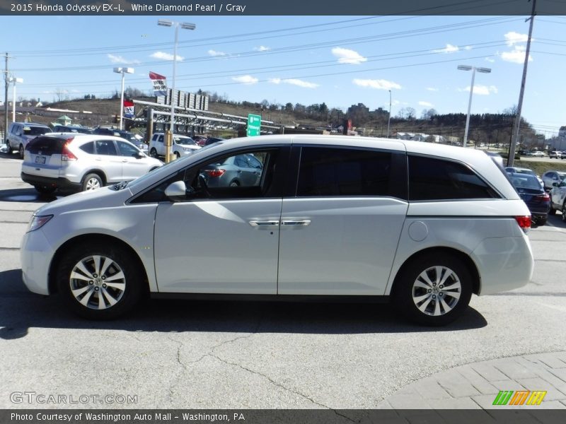 White Diamond Pearl / Gray 2015 Honda Odyssey EX-L