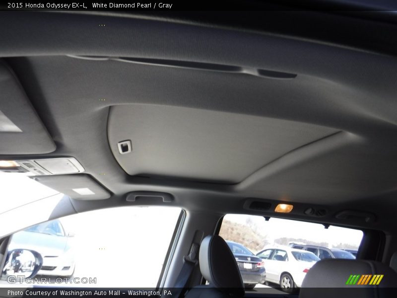 White Diamond Pearl / Gray 2015 Honda Odyssey EX-L