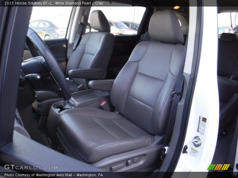 White Diamond Pearl / Gray 2015 Honda Odyssey EX-L
