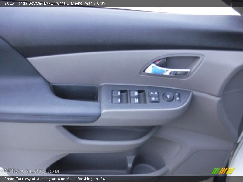 White Diamond Pearl / Gray 2015 Honda Odyssey EX-L