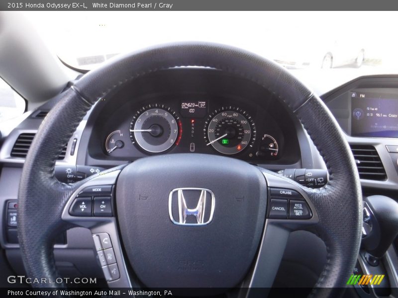 White Diamond Pearl / Gray 2015 Honda Odyssey EX-L