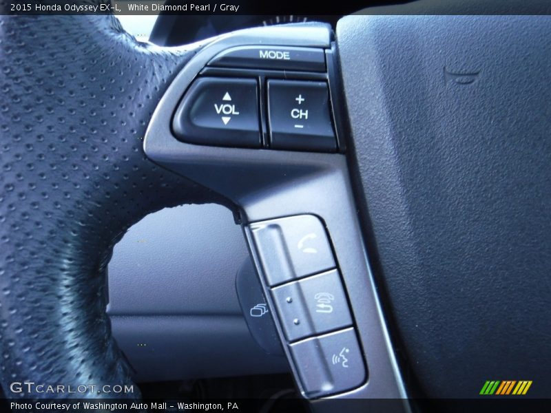 White Diamond Pearl / Gray 2015 Honda Odyssey EX-L