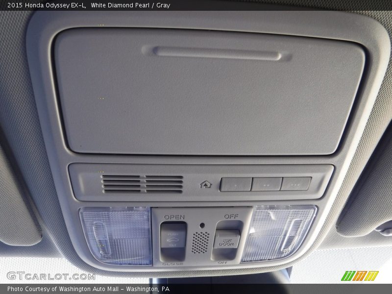 White Diamond Pearl / Gray 2015 Honda Odyssey EX-L