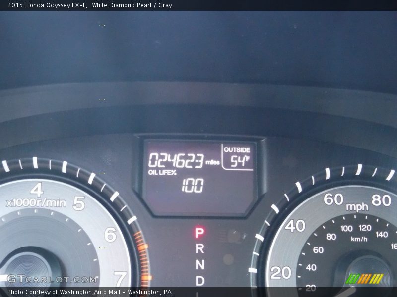 White Diamond Pearl / Gray 2015 Honda Odyssey EX-L
