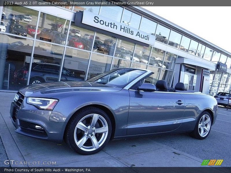 Monsoon Gray Metallic / Titanium Grey/Steel Grey 2013 Audi A5 2.0T quattro Cabriolet