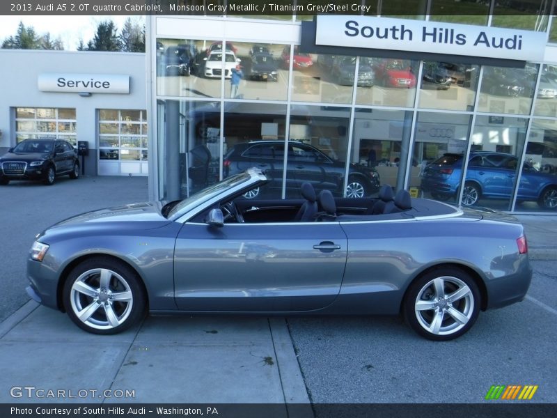 Monsoon Gray Metallic / Titanium Grey/Steel Grey 2013 Audi A5 2.0T quattro Cabriolet