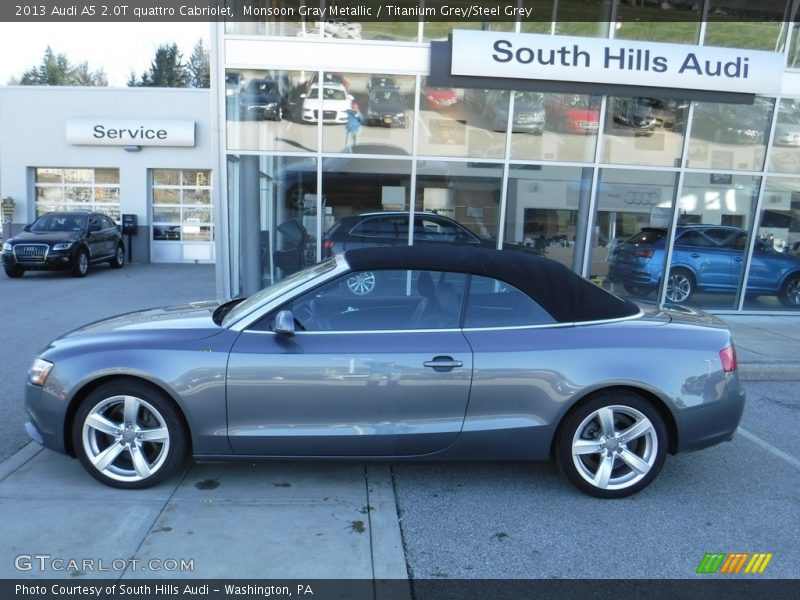 Monsoon Gray Metallic / Titanium Grey/Steel Grey 2013 Audi A5 2.0T quattro Cabriolet