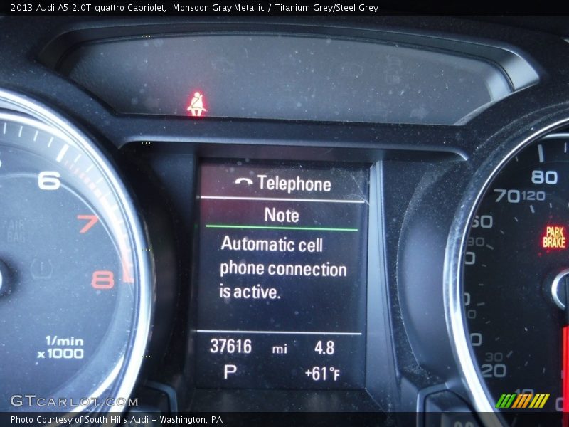 Monsoon Gray Metallic / Titanium Grey/Steel Grey 2013 Audi A5 2.0T quattro Cabriolet