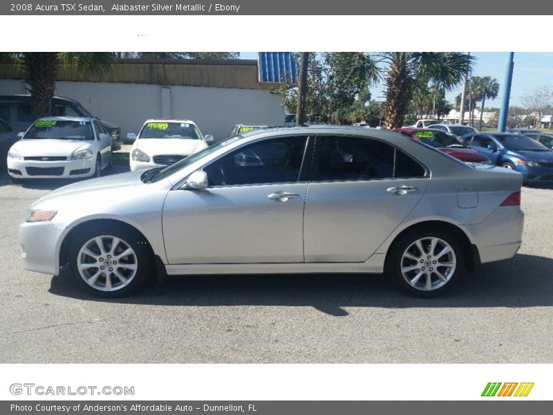 Alabaster Silver Metallic / Ebony 2008 Acura TSX Sedan