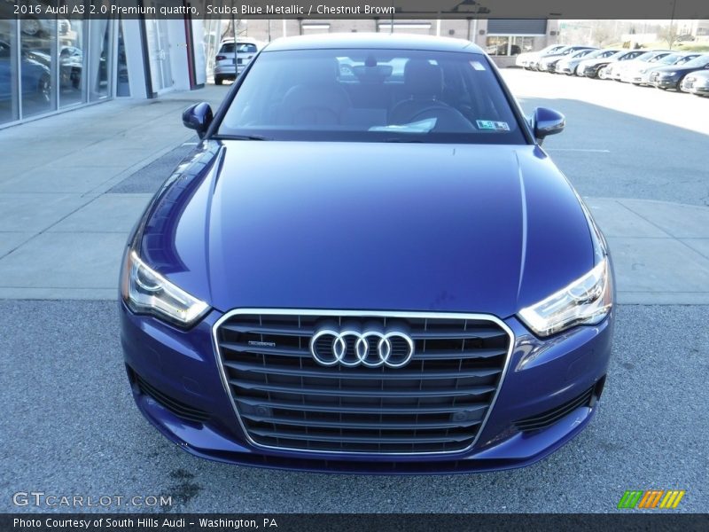 Scuba Blue Metallic / Chestnut Brown 2016 Audi A3 2.0 Premium quattro