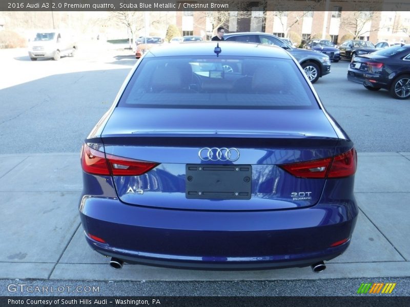 Scuba Blue Metallic / Chestnut Brown 2016 Audi A3 2.0 Premium quattro