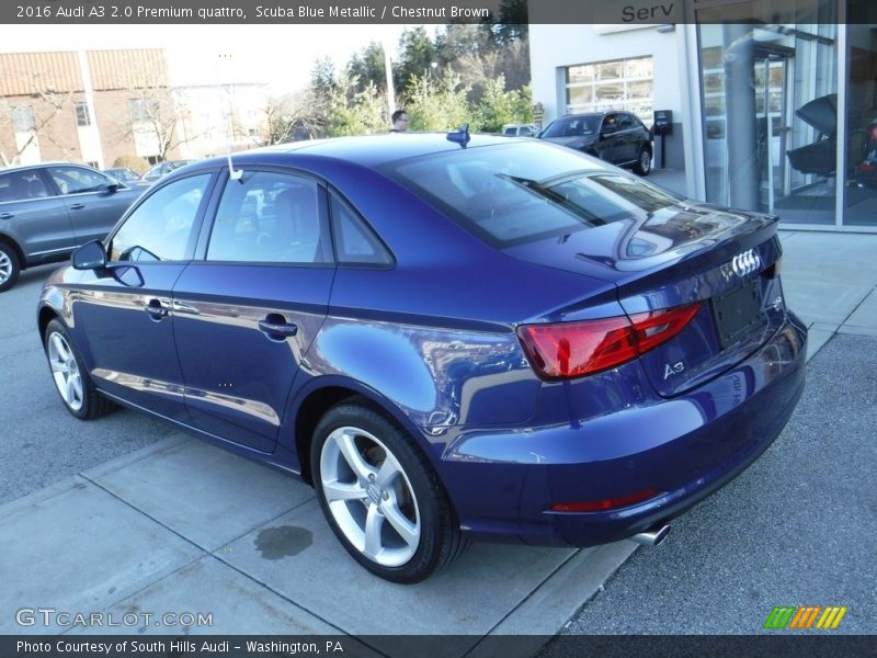 Scuba Blue Metallic / Chestnut Brown 2016 Audi A3 2.0 Premium quattro