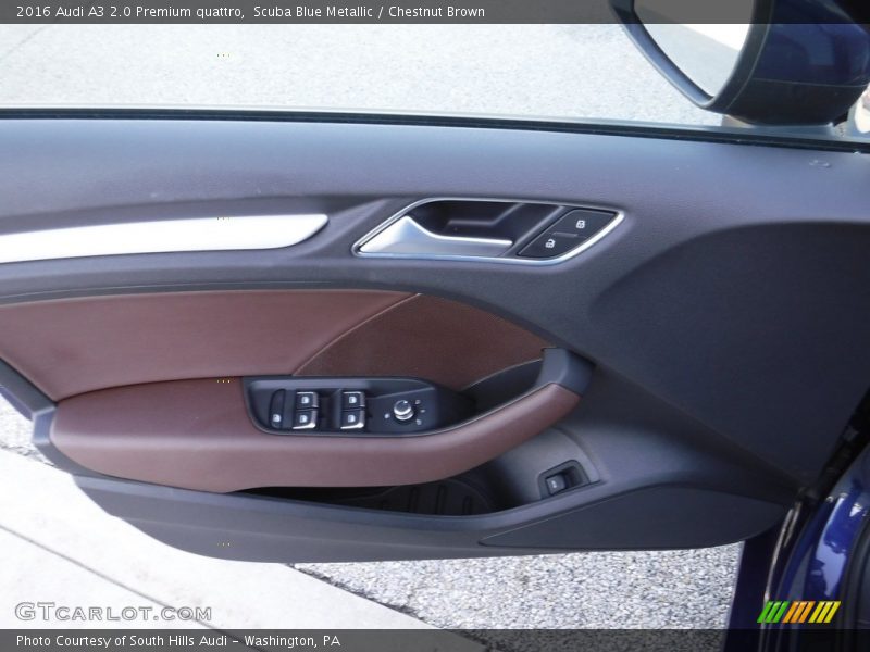 Scuba Blue Metallic / Chestnut Brown 2016 Audi A3 2.0 Premium quattro