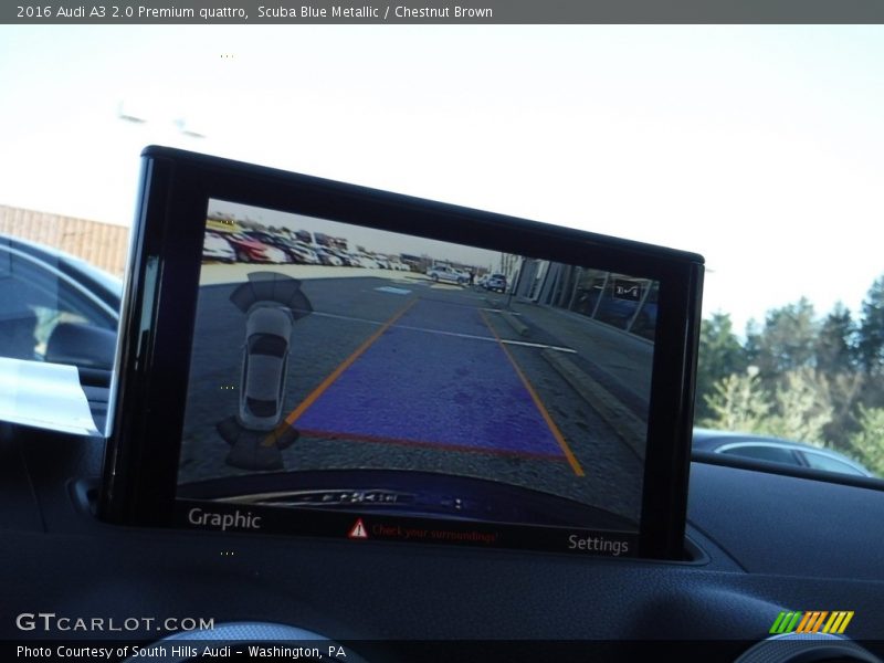 Scuba Blue Metallic / Chestnut Brown 2016 Audi A3 2.0 Premium quattro
