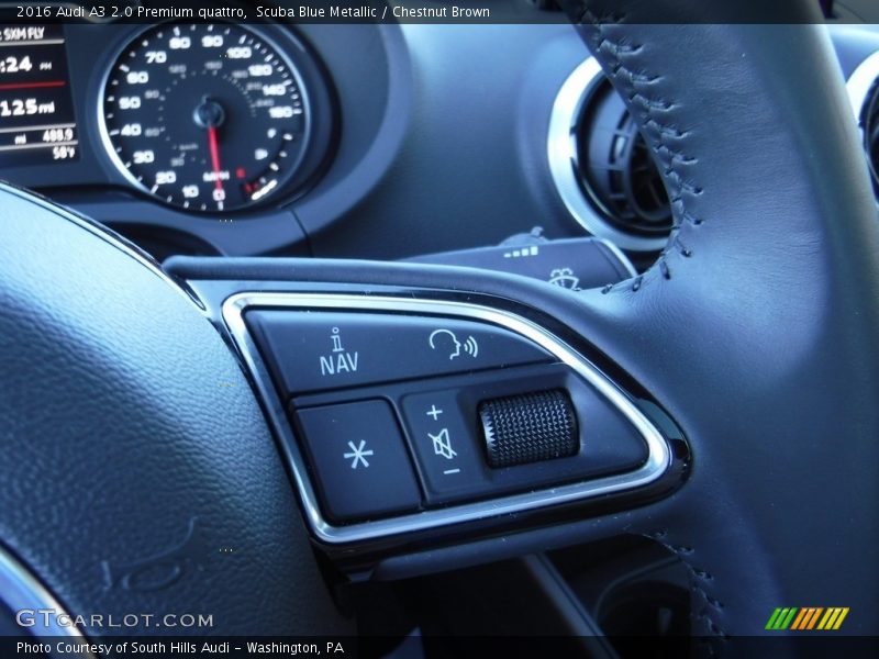 Scuba Blue Metallic / Chestnut Brown 2016 Audi A3 2.0 Premium quattro