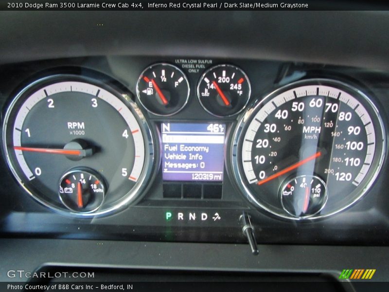 Inferno Red Crystal Pearl / Dark Slate/Medium Graystone 2010 Dodge Ram 3500 Laramie Crew Cab 4x4
