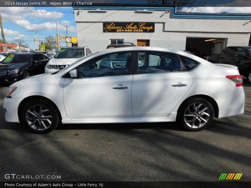 Aspen White / Charcoal 2014 Nissan Sentra SR