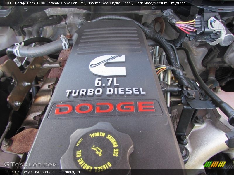 Inferno Red Crystal Pearl / Dark Slate/Medium Graystone 2010 Dodge Ram 3500 Laramie Crew Cab 4x4