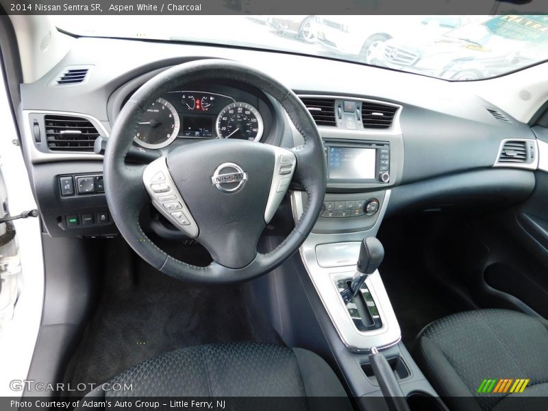 Aspen White / Charcoal 2014 Nissan Sentra SR