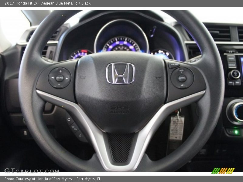 Aegean Blue Metallic / Black 2017 Honda Fit LX