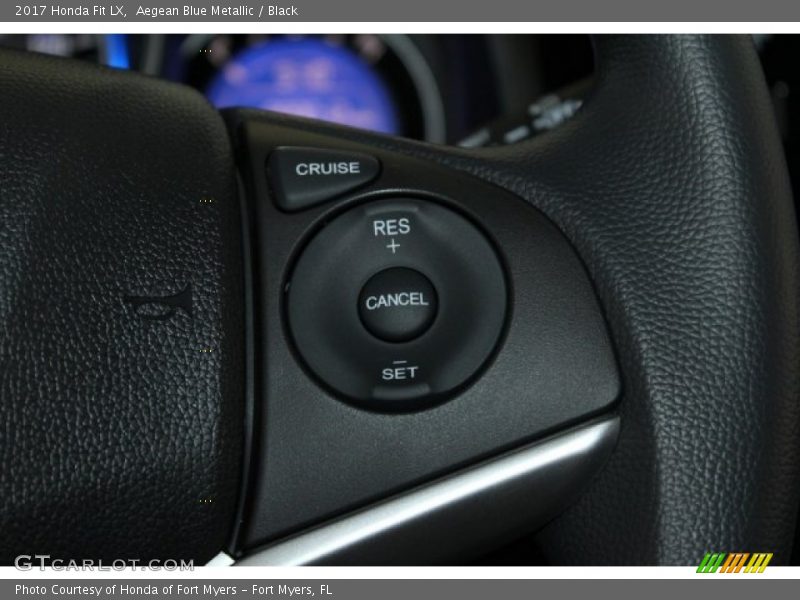 Aegean Blue Metallic / Black 2017 Honda Fit LX
