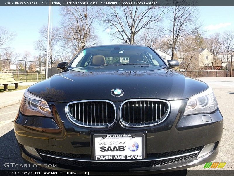 Black Sapphire Metallic / Natural Brown Dakota Leather 2009 BMW 5 Series 528xi Sedan