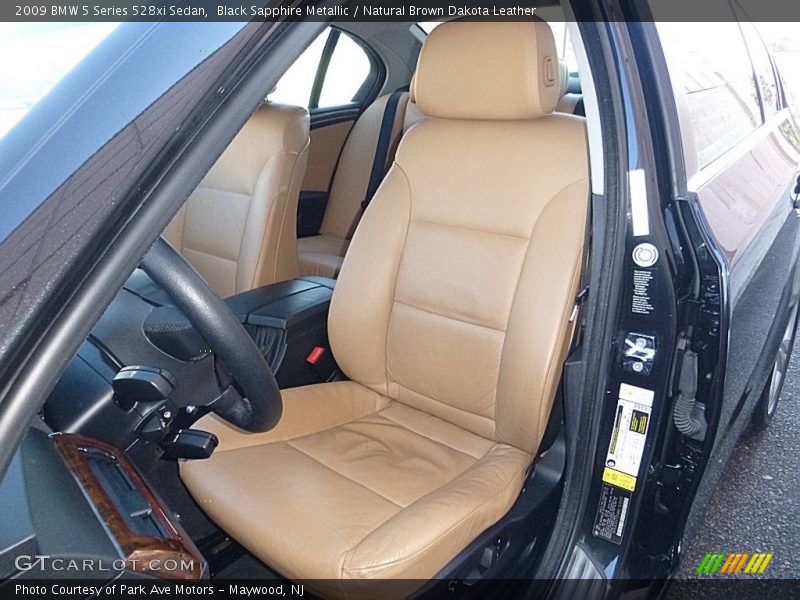 Black Sapphire Metallic / Natural Brown Dakota Leather 2009 BMW 5 Series 528xi Sedan
