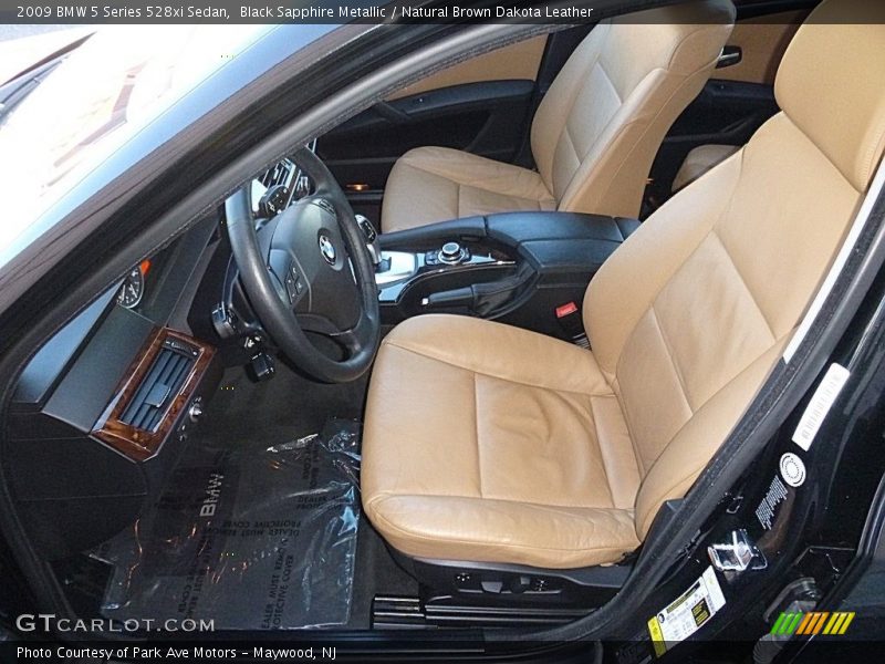 Black Sapphire Metallic / Natural Brown Dakota Leather 2009 BMW 5 Series 528xi Sedan