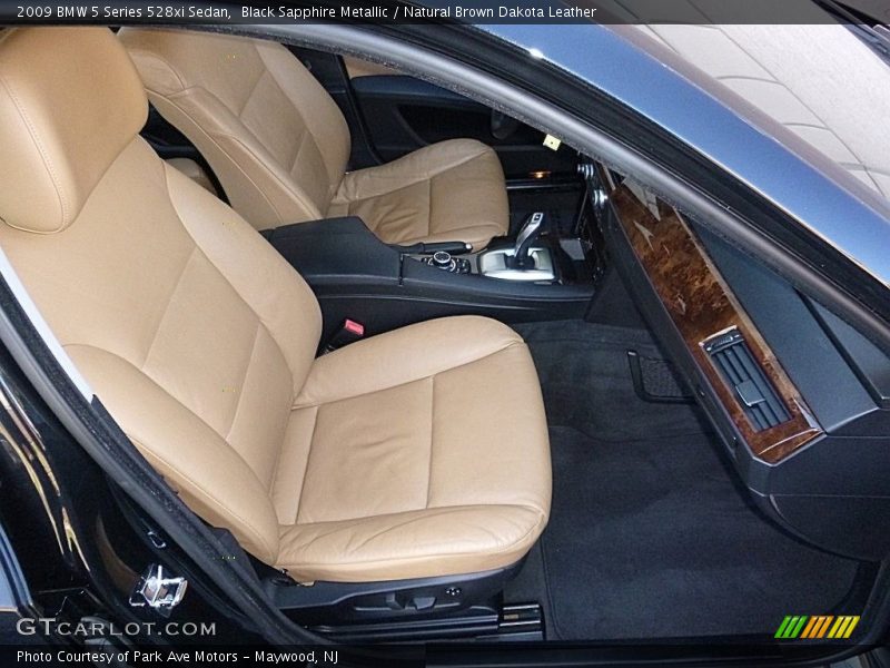 Black Sapphire Metallic / Natural Brown Dakota Leather 2009 BMW 5 Series 528xi Sedan