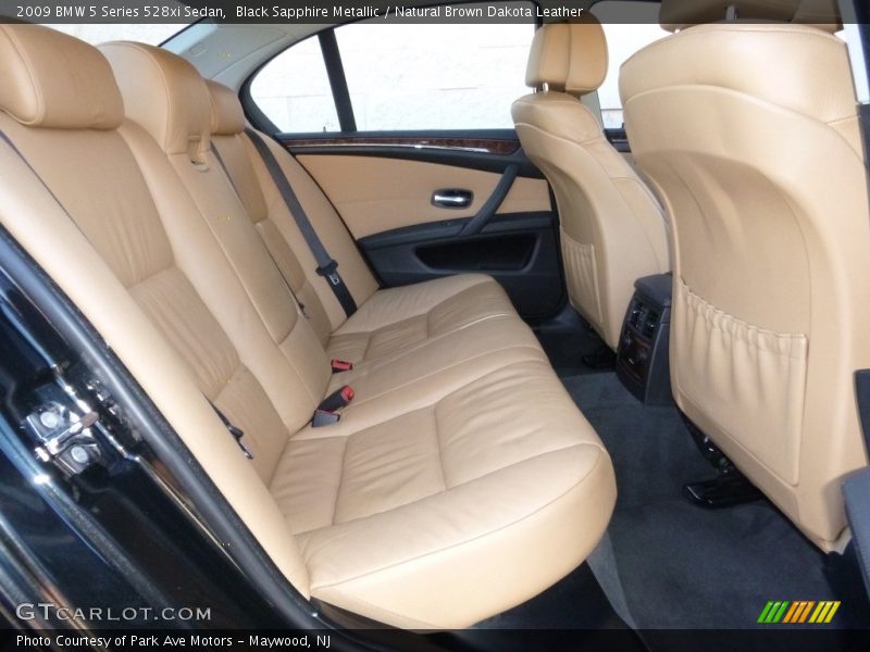 Black Sapphire Metallic / Natural Brown Dakota Leather 2009 BMW 5 Series 528xi Sedan