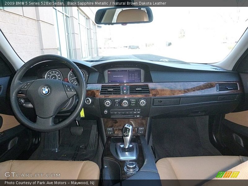 Black Sapphire Metallic / Natural Brown Dakota Leather 2009 BMW 5 Series 528xi Sedan