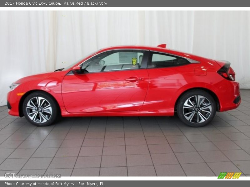 Rallye Red / Black/Ivory 2017 Honda Civic EX-L Coupe