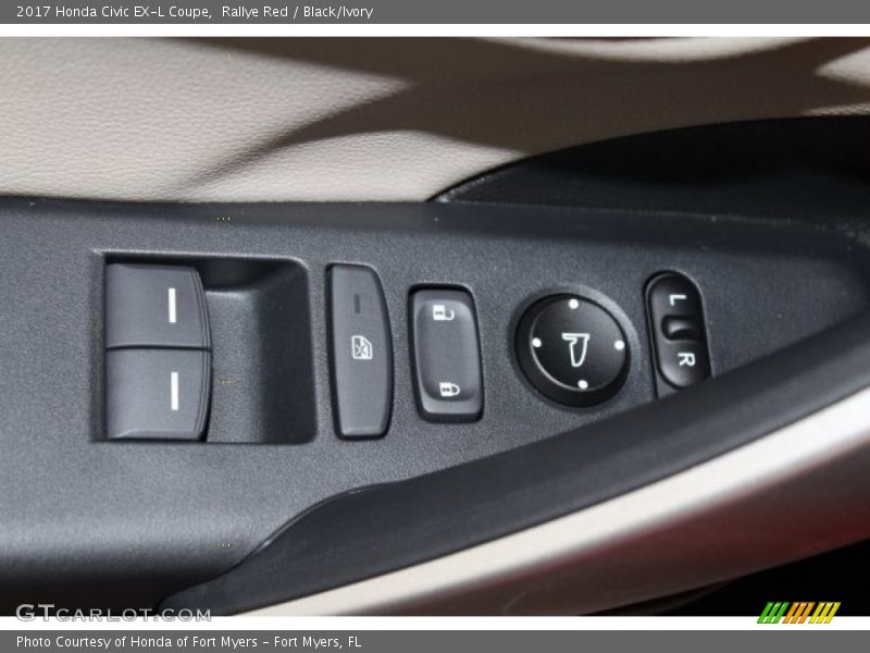 Rallye Red / Black/Ivory 2017 Honda Civic EX-L Coupe