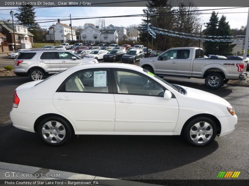 Clear White / Gray 2009 Kia Spectra EX Sedan