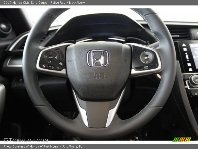 Rallye Red / Black/Ivory 2017 Honda Civic EX-L Coupe