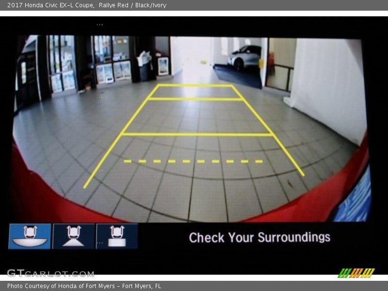 Rallye Red / Black/Ivory 2017 Honda Civic EX-L Coupe