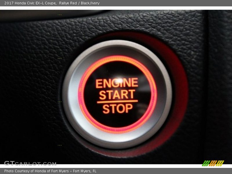 Rallye Red / Black/Ivory 2017 Honda Civic EX-L Coupe